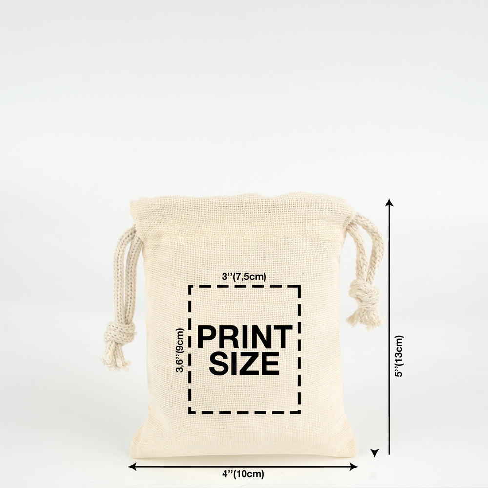 Fabric Pouch  4" W x 5" H (10 cm x 13 cm)  -  (Customize)