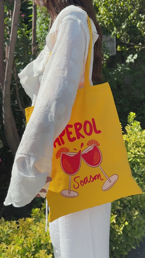 Personalized Yellow Gabardine Tote Bag – 14"x16" Custom Logo Print