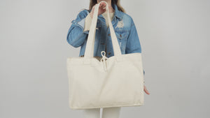 Custom Large Canvas Tote Bags – 18"W x 14"H x 4"L Personalized Cotton Bags With Logo