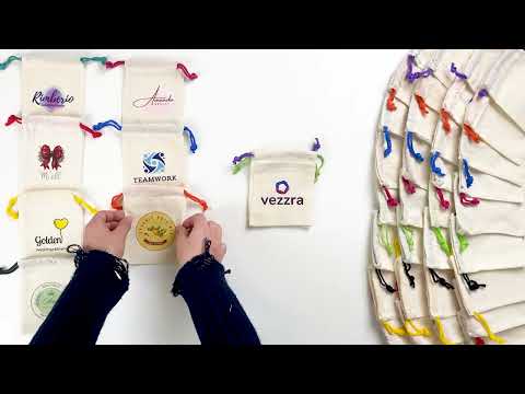 Customizable Merry Christmas Bags - Add Logo & Text - Colorful Drawstring