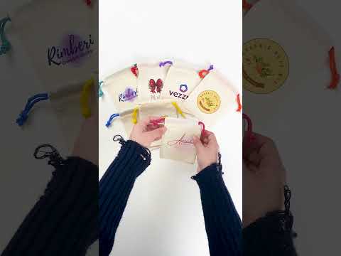 Merry Holiday Cotton Bags – Custom Printed Gift Bags with Colorful Handles