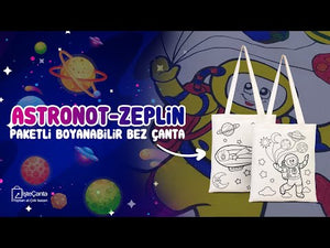 Astronaut & Zeppelin Coloring Bag 14"W X 16"H (35x40 cm) Cotton Handle