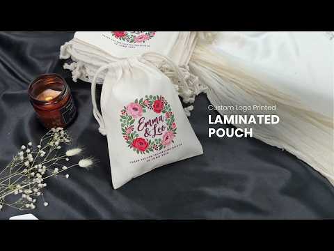 Customizable Laminated 6" x 8" (15×20 cm) Cotton Drawstring Pouch - 4 oz