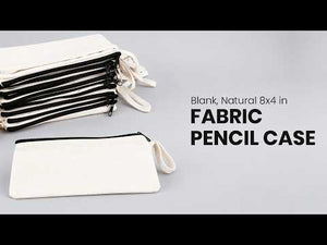 Fabric Pencil Case – 8"x4" Blank Natural Cotton Zippered Pouch