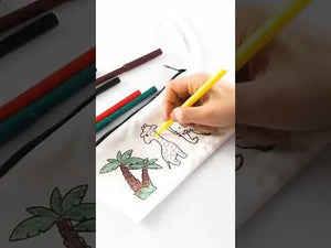 Dyeable Fabric Pencil Case 8" W x 4" H (21cm x 10cm)  -  Detective Bear
