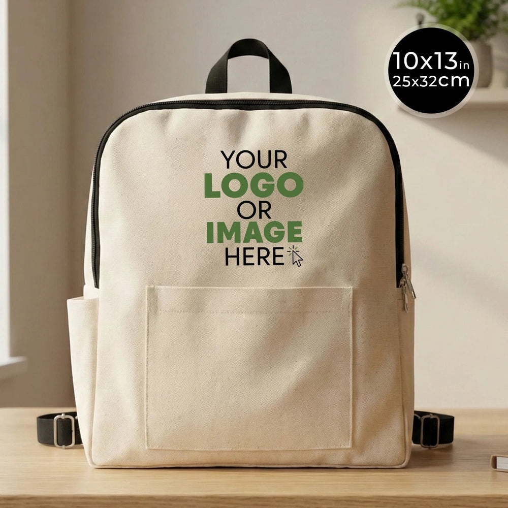 Printed Black VIP Canvas Backpack – 10" × 13" (25 × 32 cm), 10 oz - Pamusan.com