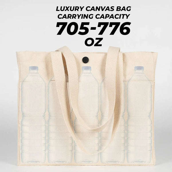 Printed Canvas LUX Tote Bag – Snap Button & Front Pockets – 18" × 16" × 4" (35 × 40 × 10 cm), Thick 10 oz Cotton - Pamusan.com
