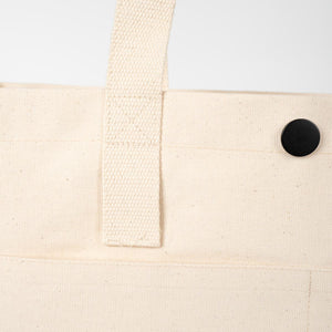 Printed Canvas LUX Tote Bag – Snap Button & Front Pockets – 18" × 16" × 4" (35 × 40 × 10 cm), Thick 10 oz Cotton - Pamusan.com