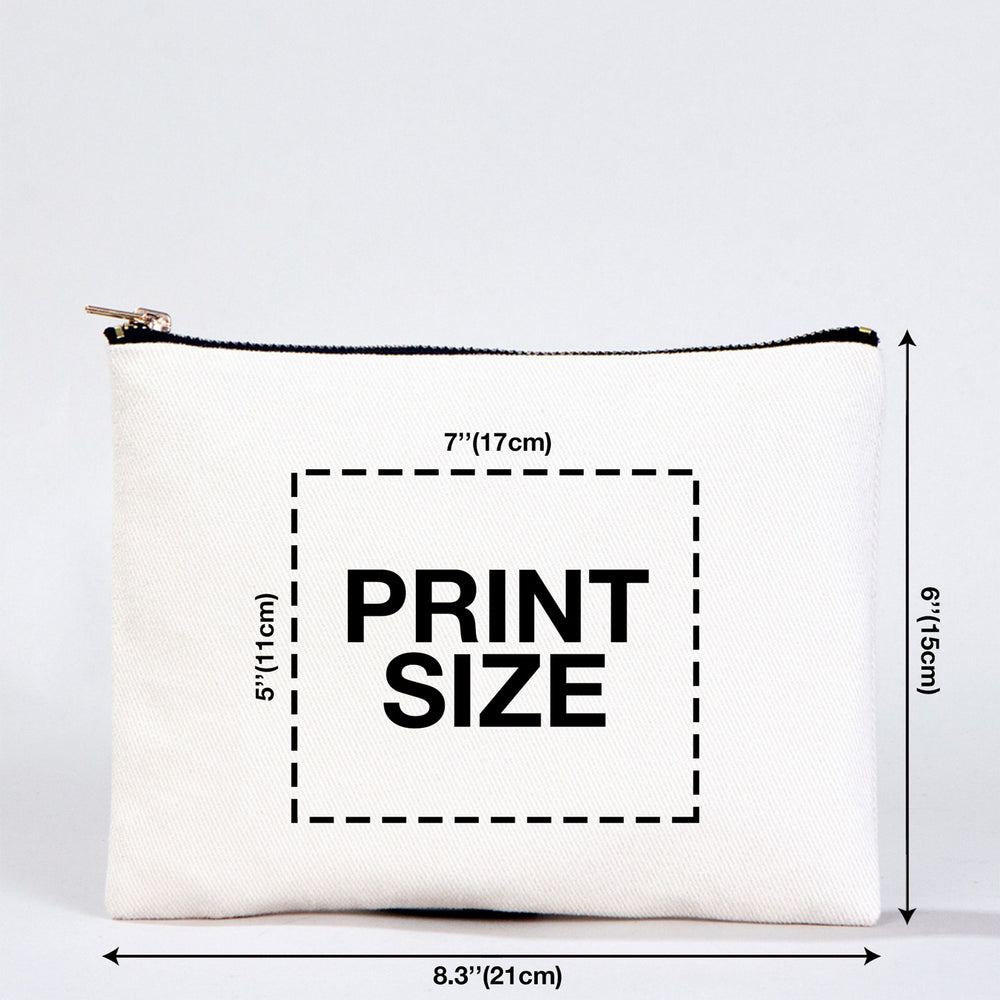 Clutch Bag White 8"x6" – Custom Logo Cotton Makeup & Personalized Cosmetic Pouch