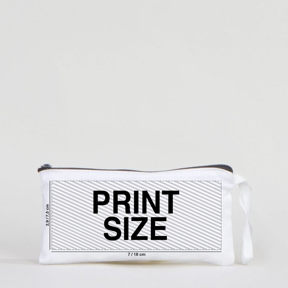 Fabric Pencil Case  8" W x 4" H (21x10 cm)  - White Color (Customize)