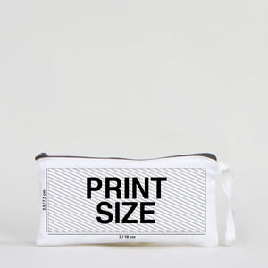 Fabric Pencil Case  8" W x 4" H (21x10 cm)  - White Color (Customize)
