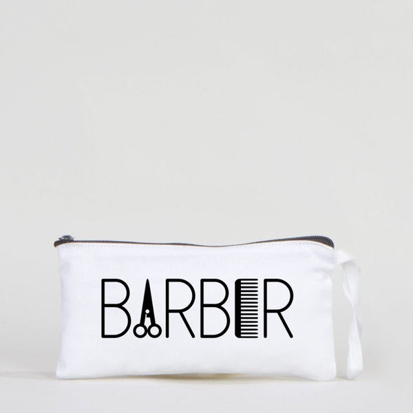 Fabric Pencil Case  8" W x 4" H (21x10 cm)  - White Color (Customize)