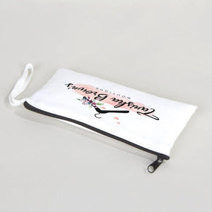 Fabric Pencil Case  8" W x 4" H (21x10 cm)  - White Color (Customize)