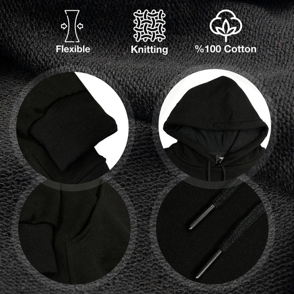 Printed Hoodie Sweatshirt - 3 Thread, No Charcoal - Pamusan.com