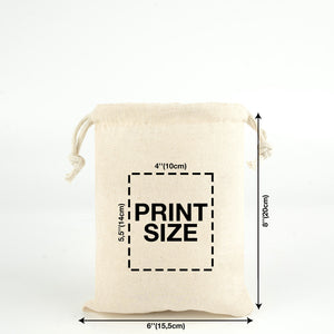 Fabric Pouch 6" W x 8" H (15.5 cm x 20 cm) -  (Customize)