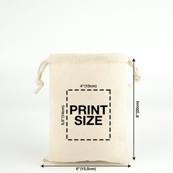 Fabric Pouch 6" W x 8" H (15.5 cm x 20 cm) -  (Customize)