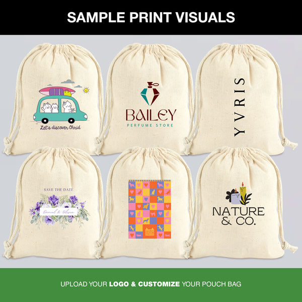 Fabric Pouch 6" W x 8" H (15.5 cm x 20 cm) -  (Customize)