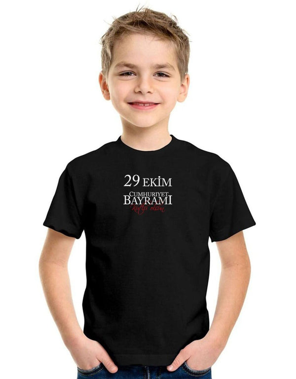 Printed Promotional Children's T-Shirt - Black - Pamusan.com