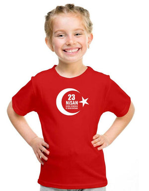 Printed Promotional Children's T-Shirt - Red - Pamusan.com