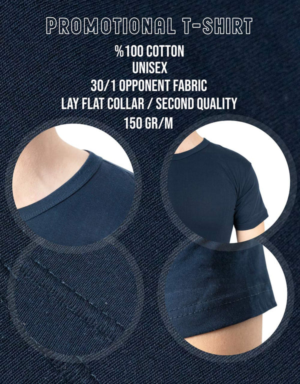 Printed Promotional T-Shirt Navy Color - Pamusan.com