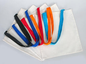 Printed Tote Bags with Orange Handles – 14"x16" Custom Cotton Logo Bags - Pamusan.com