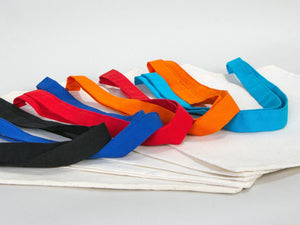 Printed Tote Bags with Orange Handles – 14"x16" Custom Cotton Logo Bags - Pamusan.com