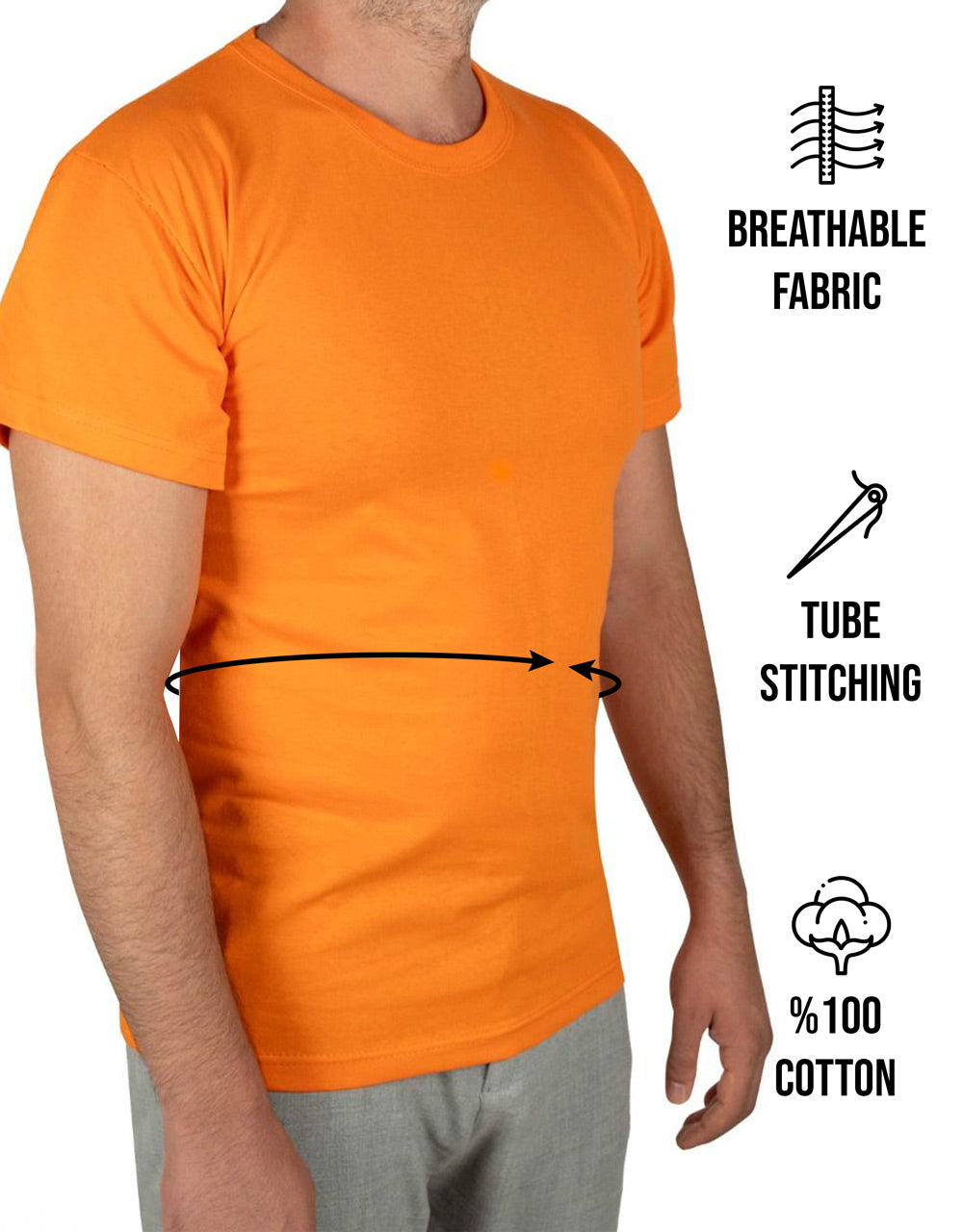 Print Promotional T-shirt Orange Color