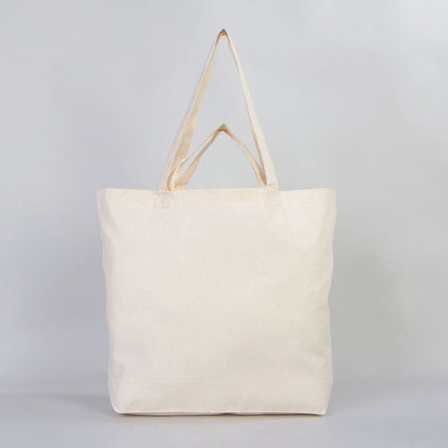 Raw Cotton Shopping Tote Bag – 19"W x 16"H x 4"D Reusable Market Bag - Pamusan.com