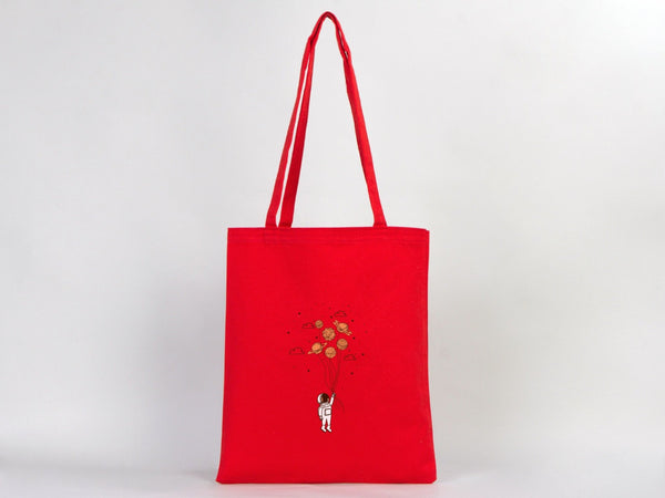 Red Canvas Custom Tote Bags 14"W x 16"H – Personalized Cotton Shopping & Gift Bags - Pamusan.com
