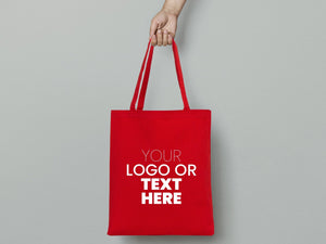 Red Canvas Custom Tote Bags 14"W x 16"H – Personalized Cotton Shopping & Gift Bags - Pamusan.com