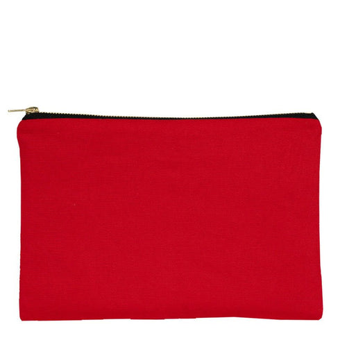 Red Canvas Zippered Clutch Pouch – 10" × 7" (25 × 18 cm) – 10 oz - Pamusan.com