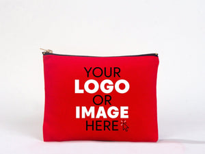 Red Clutch Bag 8"x6" – Custom Logo Makeup & Cosmetic Pouch, Bridesmaid Gift - Pamusan.com