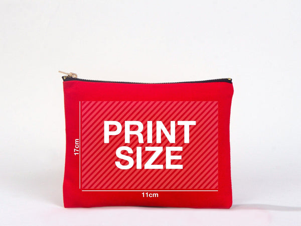 Red Clutch Bag 8"x6" – Custom Logo Makeup & Cosmetic Pouch, Bridesmaid Gift - Pamusan.com