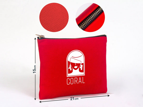 Red Clutch Bag 8"x6" – Custom Logo Makeup & Cosmetic Pouch, Bridesmaid Gift - Pamusan.com