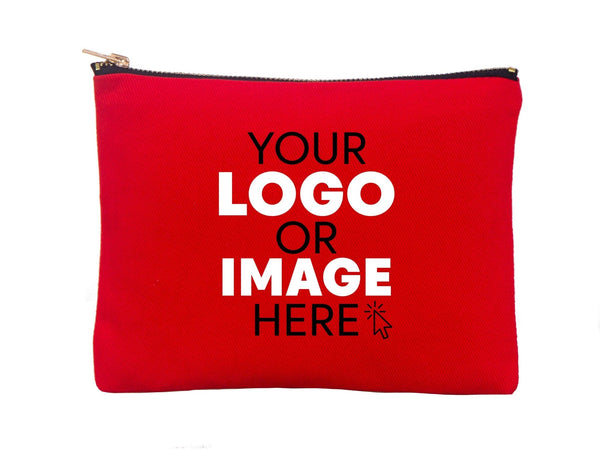 Red Clutch Bag 8"x6" – Custom Logo Makeup & Cosmetic Pouch, Bridesmaid Gift - Pamusan.com