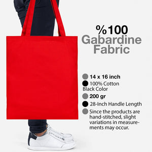 Red Cotton Tote Bag – 8 oz, Durable, Reusable & Eco - Friendly - Pamusan.com