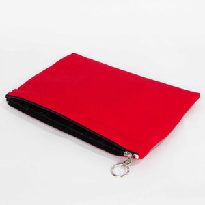 Red Cotton Zippered Clutch Pouch – 12" × 8" (30 × 21 cm) – 10 oz Fabric - Pamusan.com