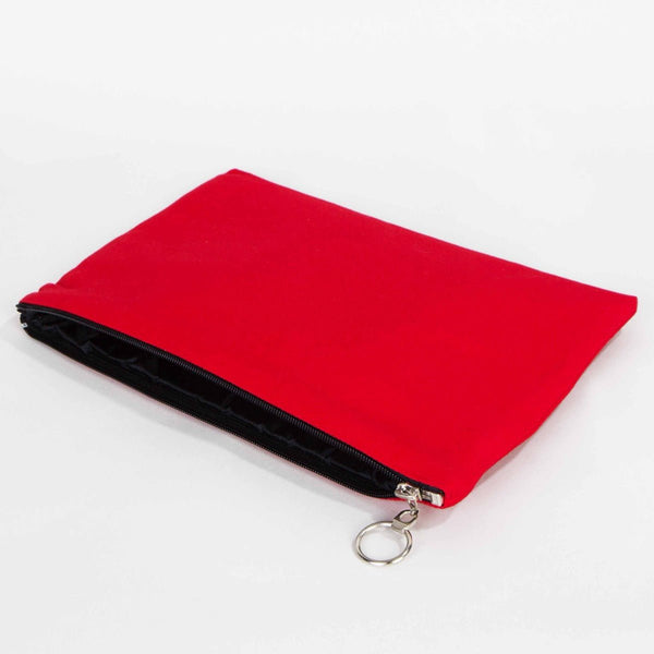 Red Cotton Zippered Clutch Pouch – 12" × 8" (30 × 21 cm) – 10 oz Fabric - Pamusan.com