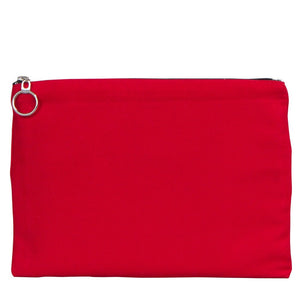 Red Cotton Zippered Clutch Pouch – 12" × 8" (30 × 21 cm) – 10 oz Fabric - Pamusan.com