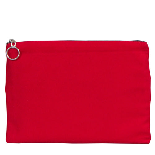 Red Cotton Zippered Clutch Pouch – 12" × 8" (30 × 21 cm) – 10 oz Fabric - Pamusan.com