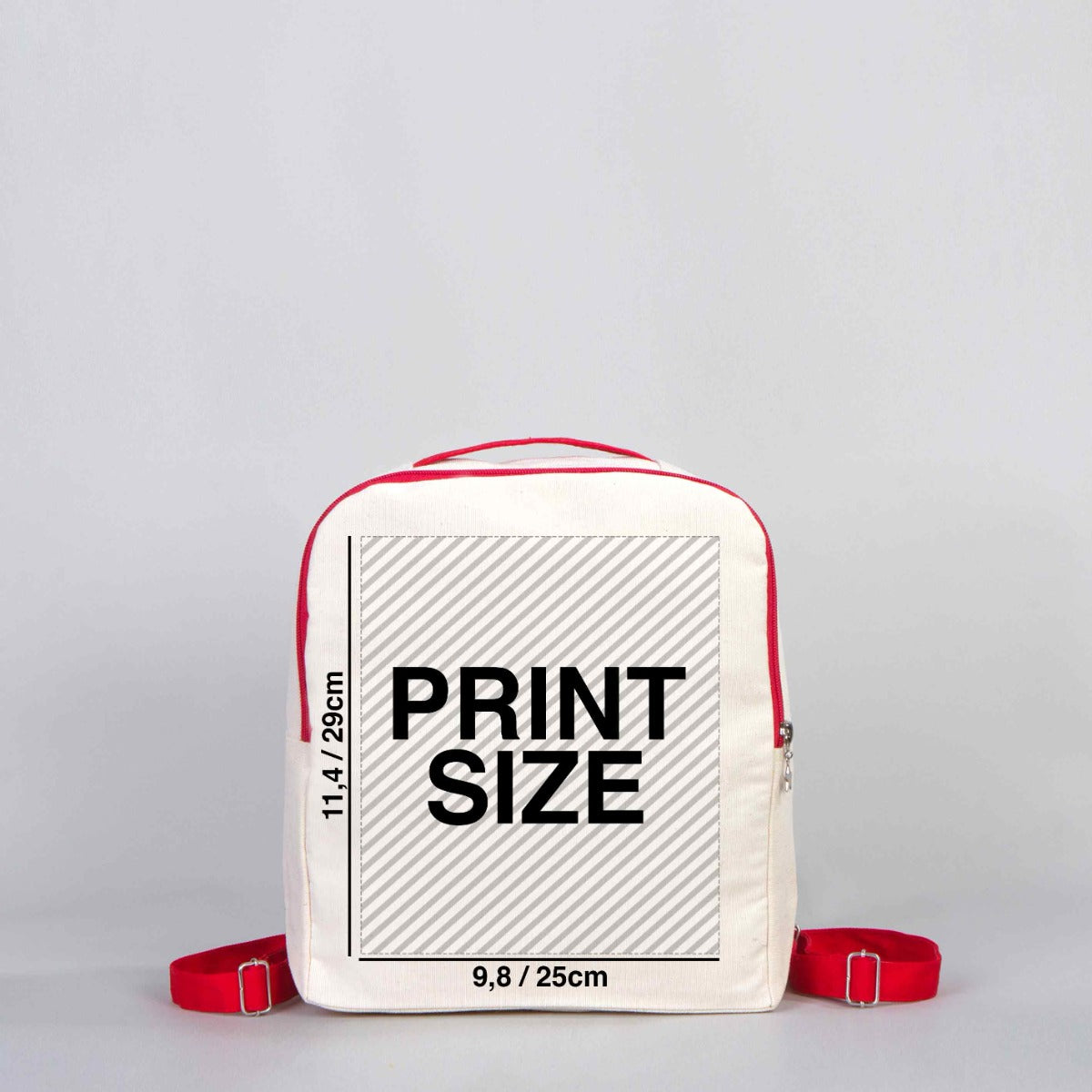 Red Handle VIP Canvas Backpack 10"W x 13"H x 4"L (25 cm x 32 cm x 10 cm) -  (Customize)