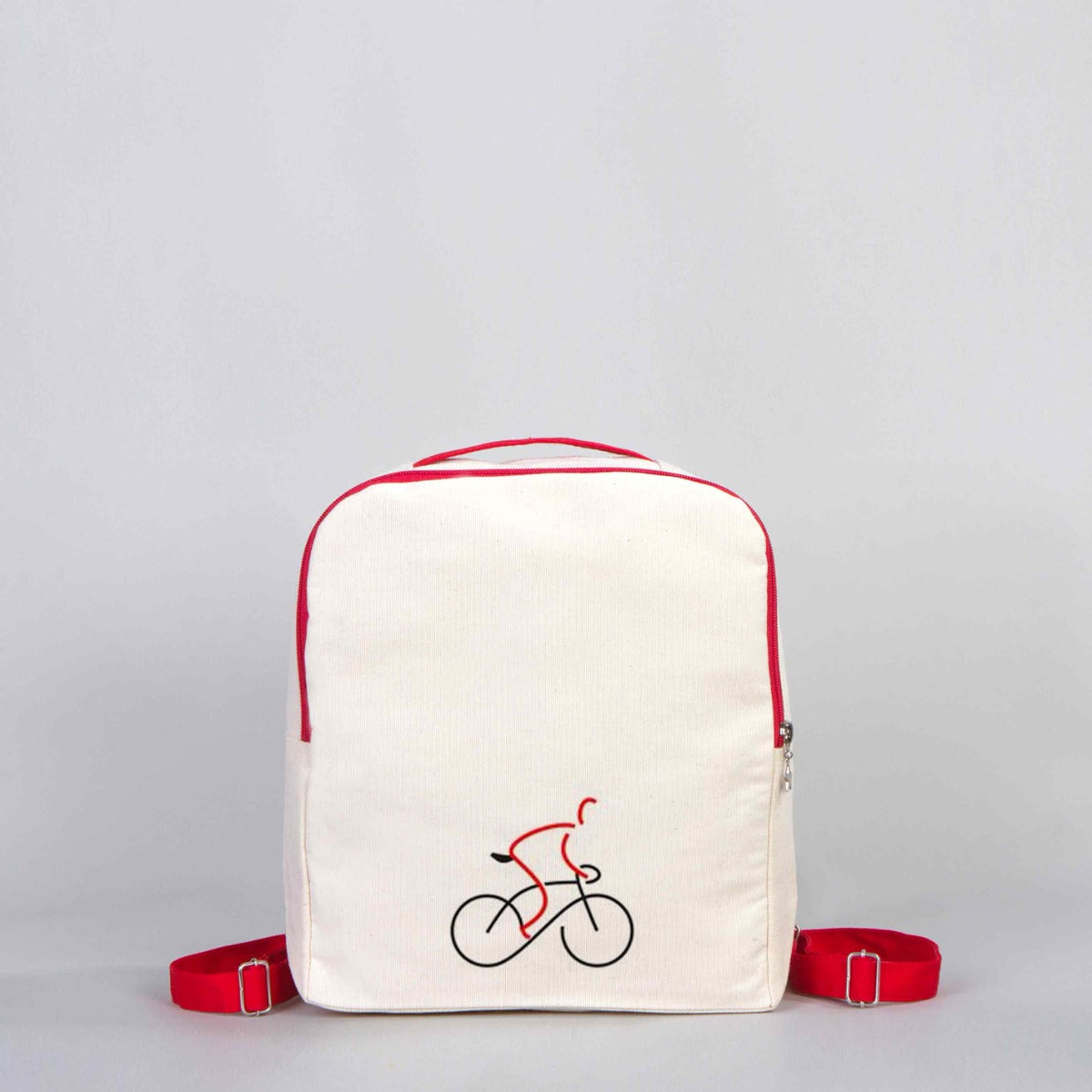 Red Handle VIP Canvas Backpack 10"W x 13"H x 4"L (25 cm x 32 cm x 10 cm) -  (Customize)