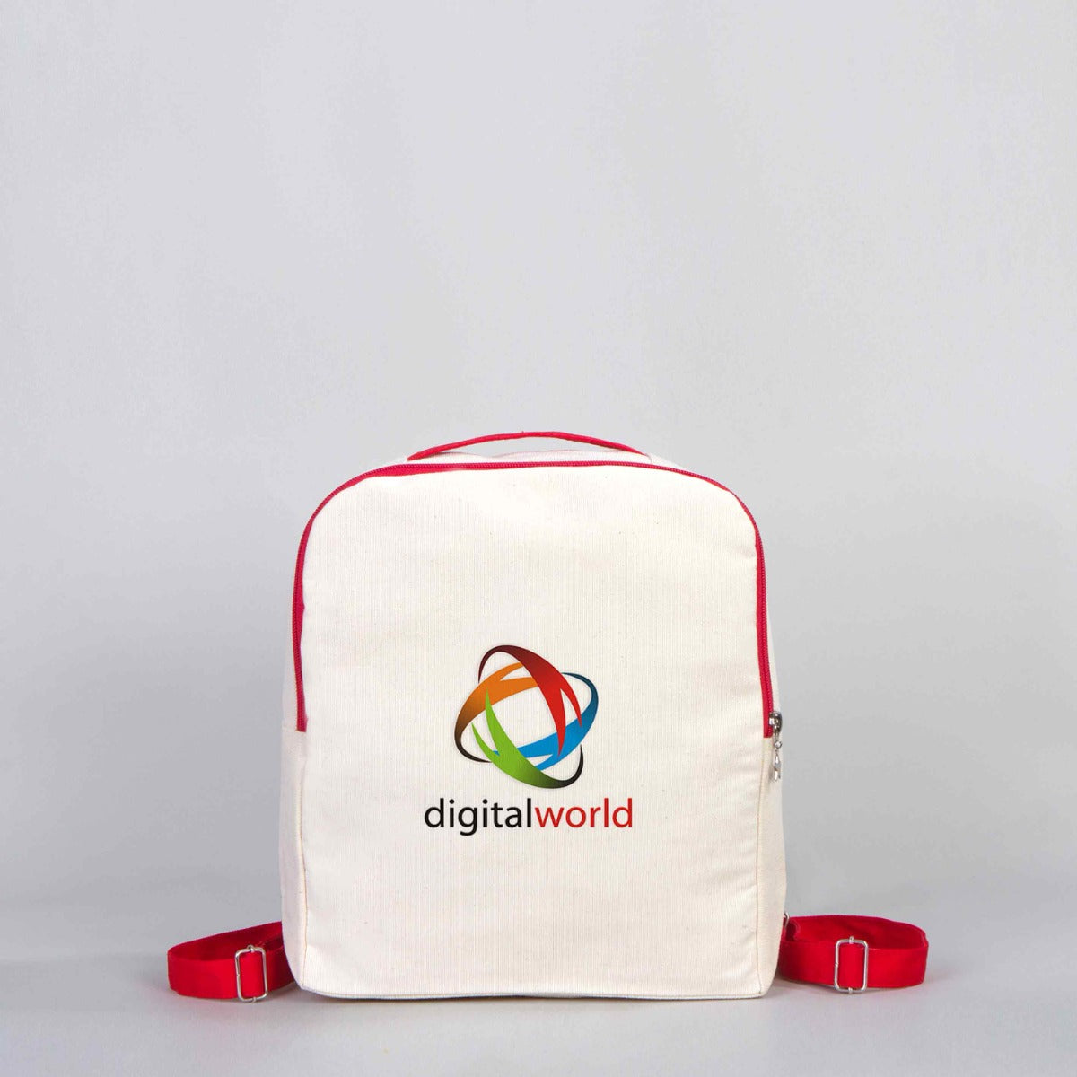 Red Handle VIP Canvas Backpack 10"W x 13"H x 4"L (25 cm x 32 cm x 10 cm) -  (Customize)