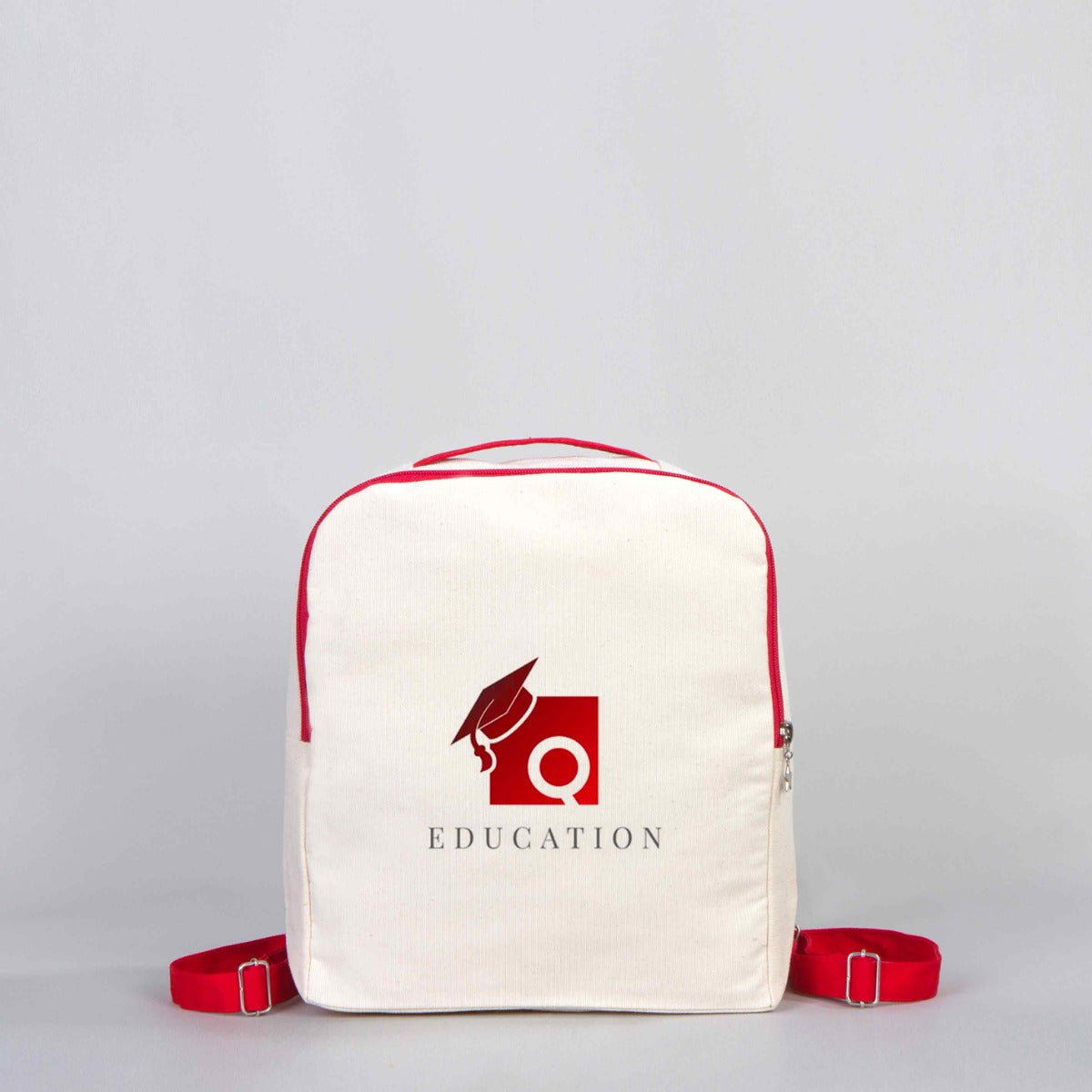 Red Handle VIP Canvas Backpack 10"W x 13"H x 4"L (25 cm x 32 cm x 10 cm) -  (Customize)