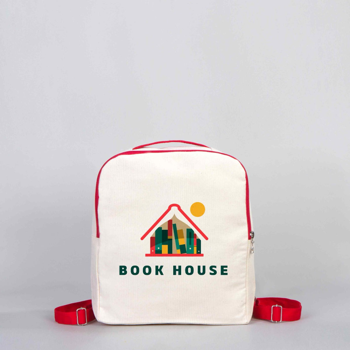 Red Handle VIP Canvas Backpack 10"W x 13"H x 4"L (25 cm x 32 cm x 10 cm) -  (Customize)