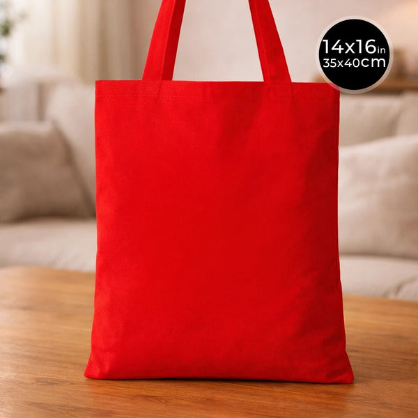 Red Raw Cotton Diaper Bag – 14x16 inch, Durable & Reusable Bags - Pamusan.com