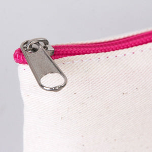 Fabric Pencil Case -  8" W x 4" H (21x10 cm) Fuchsia Zippered  -  (Customize)