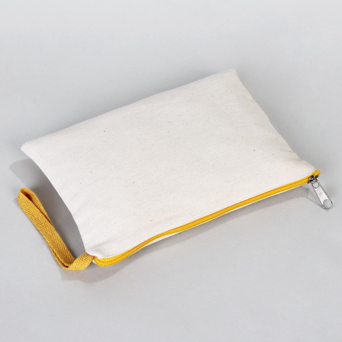 Clutch Bag  8"W x 6"H (21 cm x 15 cm) - Yellow Zippered