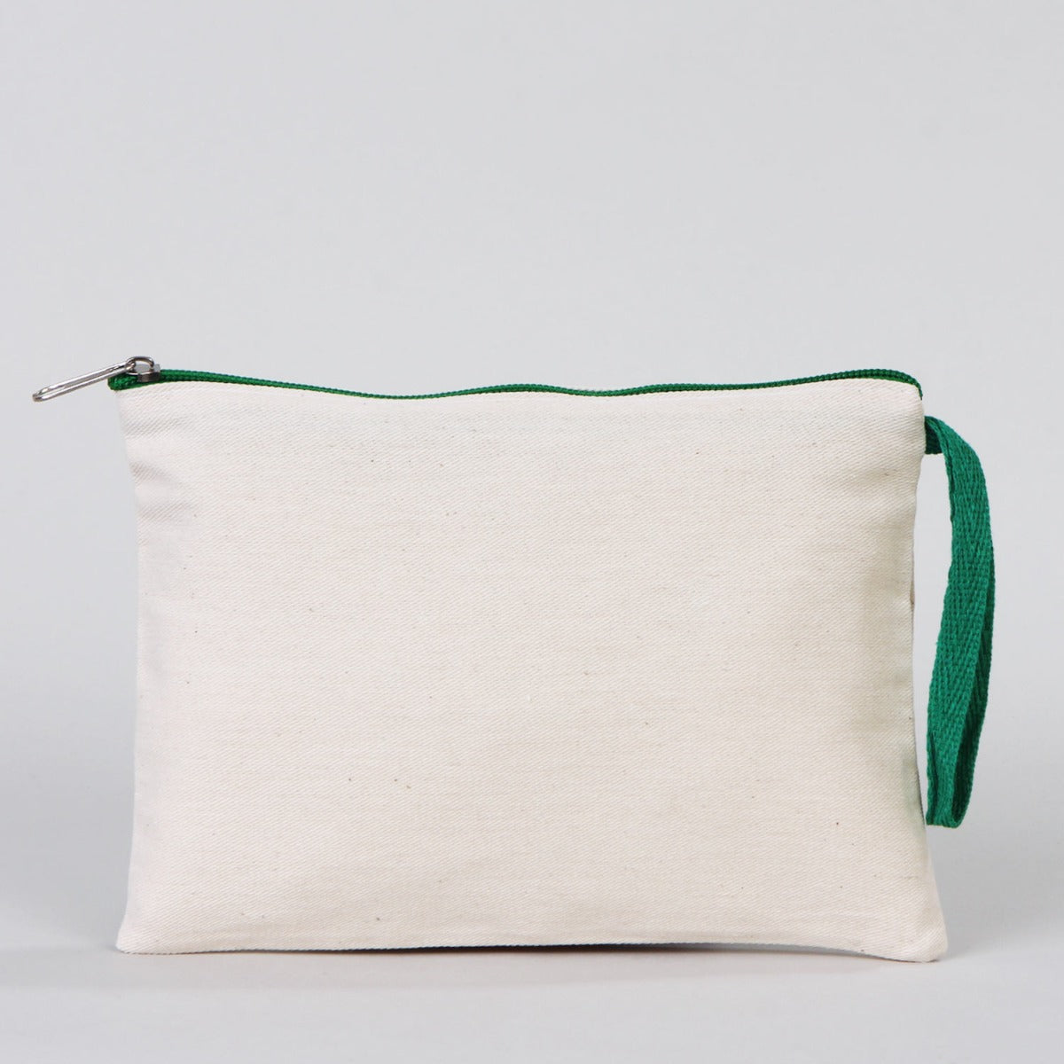 Clutch Bag  8"W x 6"H (21 cm x 15 cm) - Green Zippered