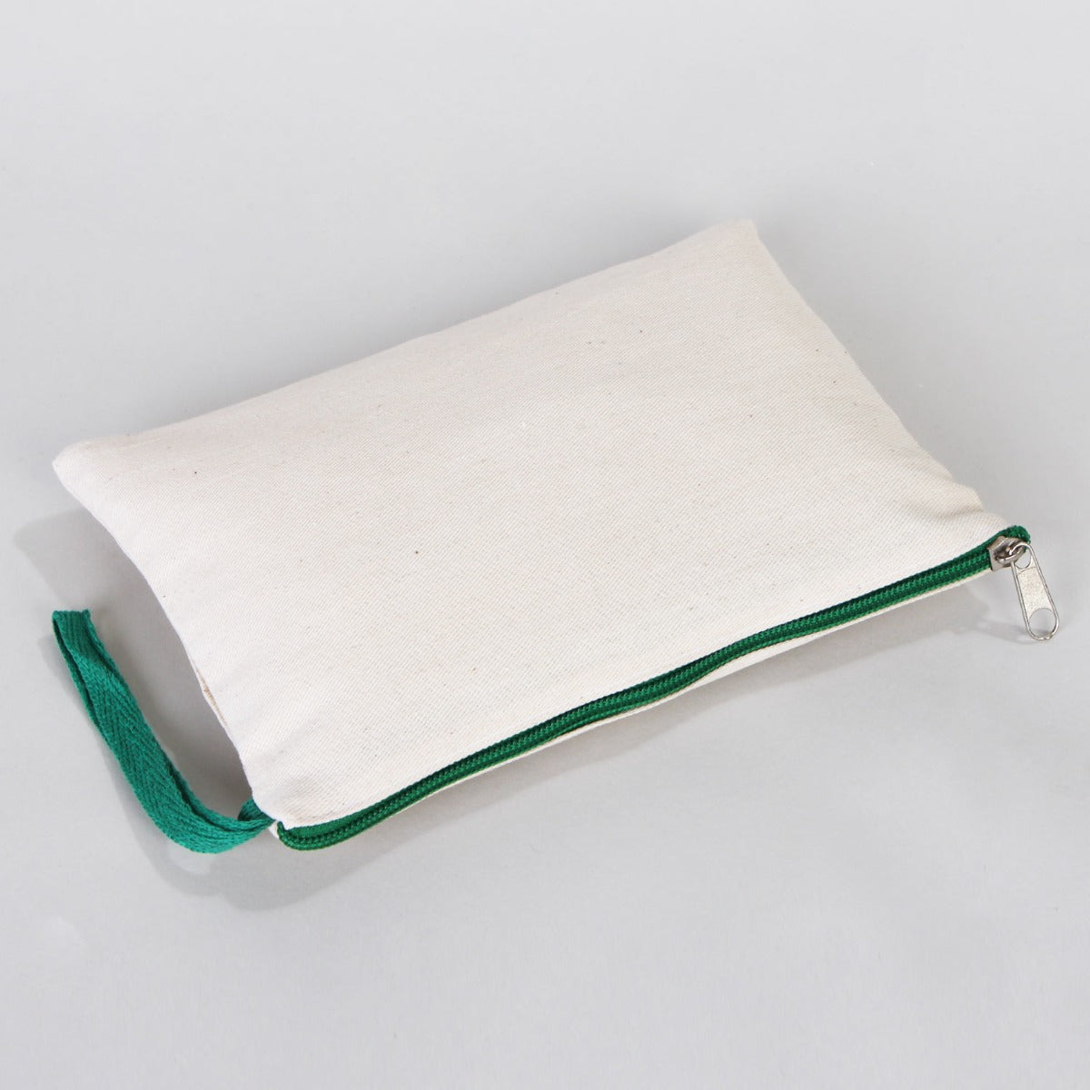 Clutch Bag  8"W x 6"H (21 cm x 15 cm) - Green Zippered